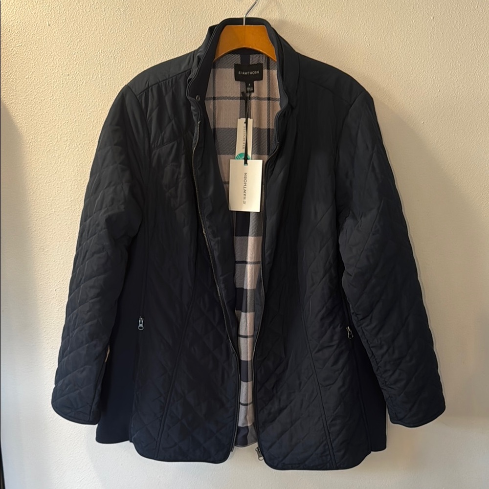 NWT 41 Hawthorn Brand Navy Quilted Jacket